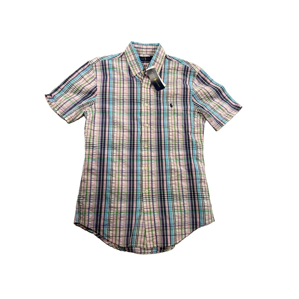 Ralph Lauren Mens Small Cotton Button Down Slim Fit Multicolor New With Tags